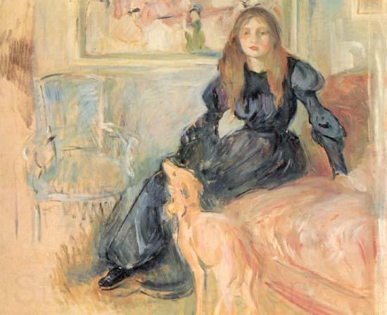 Berthe Morisot Julie Manet et son Levrier Laerte, Norge oil painting art